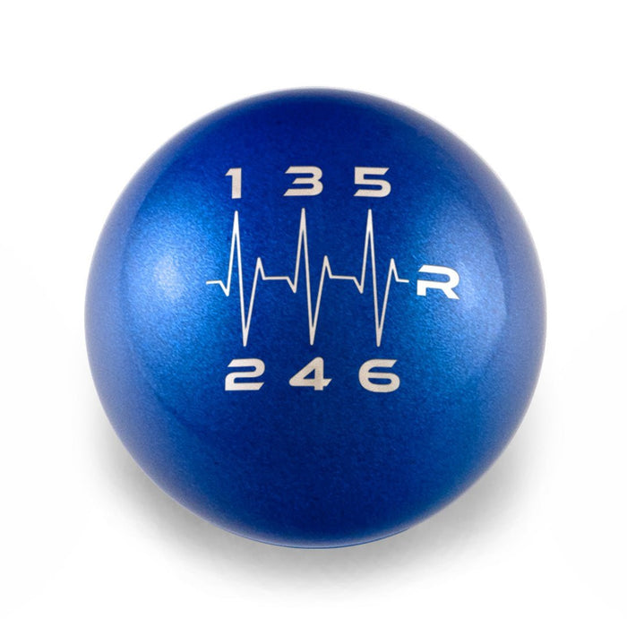 Billetworkz Weighted Shift Knob 6 Speed Heartbeat Engraving 15-25 Subaru WRX - BW-KNB-WRX6-HB6-CBLU-CK - Subimods.com