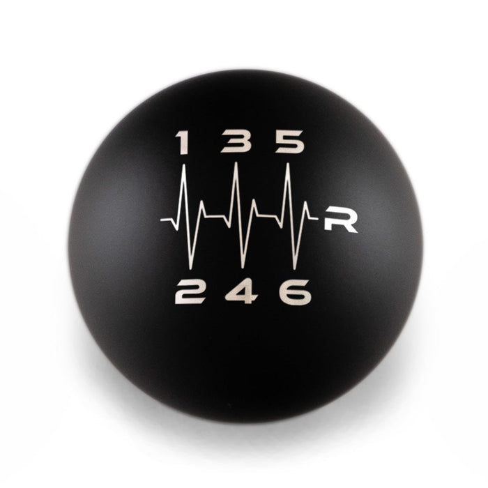 Billetworkz Weighted Shift Knob 6 Speed Heartbeat Engraving 15-25 Subaru WRX - BW-KNB-WRX6-HB6-MBLK-CK - Subimods.com