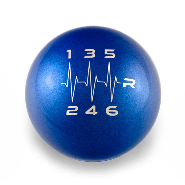 Billetworkz Weighted Shift Knob 6 Speed Heartbeat Engraving Fits Most Subaru Models - BW-KNB-SUB6-HB6-CBLU-SP - Subimods.com