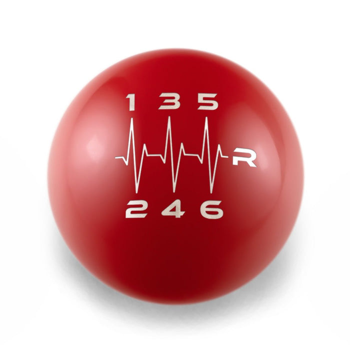 Billetworkz Weighted Shift Knob 6 Speed Heartbeat Engraving Fits Most Subaru Models - BW-KNB-SUB6-HB6-GRED-SP - Subimods.com