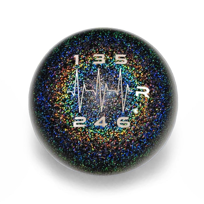Billetworkz Weighted Shift Knob 6 Speed Heartbeat Engraving Fits Most Subaru Models - BW-KNB-SUB6-HB6-RBSP-SP - Subimods.com