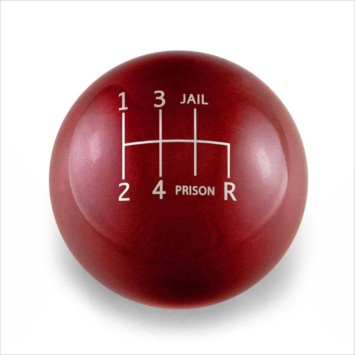 Billetworkz Weighted Shift Knob 6 Speed Jail - Prison Engraving 15 - 25 Subaru WRX - BW-KNB-WRX6JP-CRED-SP - Subimods.com