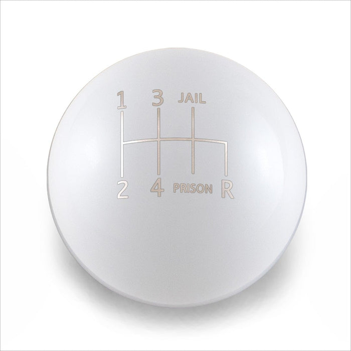 Billetworkz Weighted Shift Knob 6 Speed Jail-Prison Engraving 15-25 Subaru WRX - BW-KNB-WRX6JP-GWHT-CK - Subimods.com