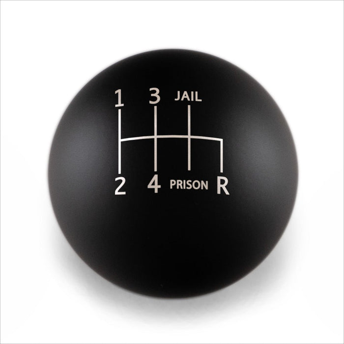 Billetworkz Weighted Shift Knob 6 Speed Jail - Prison Engraving 15 - 25 Subaru WRX - BW-KNB-WRX6JP-MBLK-SP - Subimods.com