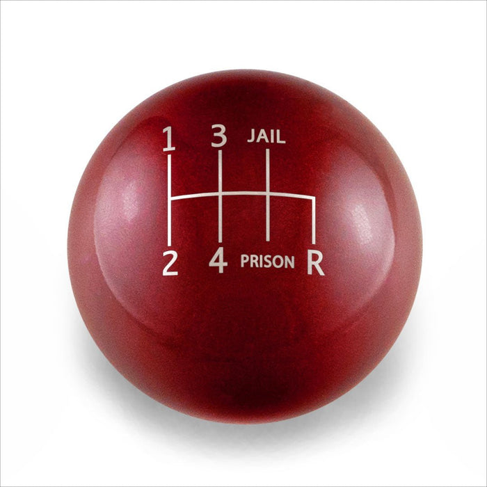 Billetworkz Weighted Shift Knob 6 Speed Jail-Prison Engraving Fits Most Subaru Models - BW-KNB-SUB6-JP-CRED-AP - Subimods.com