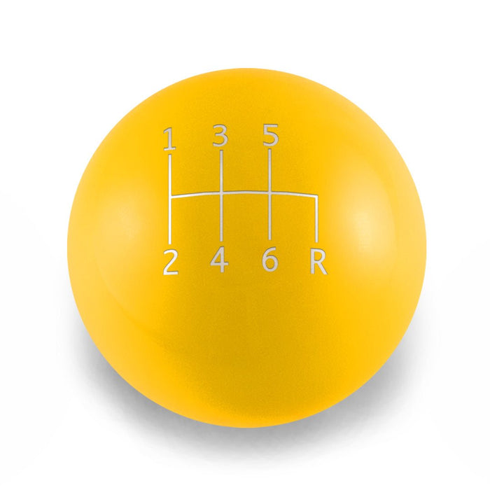 Billetworkz Weighted Shift Knob 6 - Speed Standard Engraving Fits Most Subaru Models - BW-KNB-SUB6-STD6-GYEL-SP - Subimods.com