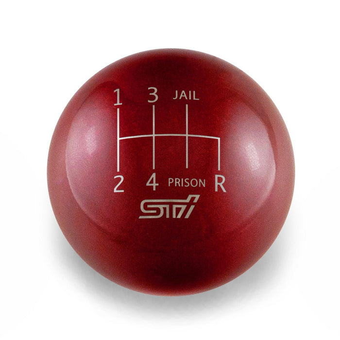 Billetworkz Weighted Shift Knob 6 Speed STI Jail - Prison Engraving Fits Most Subaru STI Models - Cobalt Blue - BW-KNB-STI-STI6JL-CRED-SP - Subimods.com