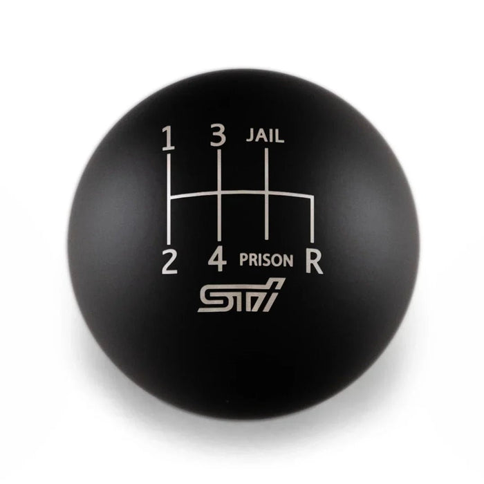 Billetworkz Weighted Shift Knob 6 Speed STI Jail-Prison Engraving Fits Most Subaru STI Models - Cobalt Blue - BW-KNB-STI-STI6JL-MBLK-CK - Subimods.com