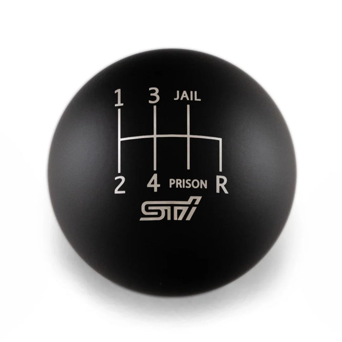 Billetworkz Weighted Shift Knob 6 Speed STI Jail - Prison Engraving Fits Most Subaru STI Models - Cobalt Blue - BW-KNB-STI-STI6JL-MBLK-SP - Subimods.com