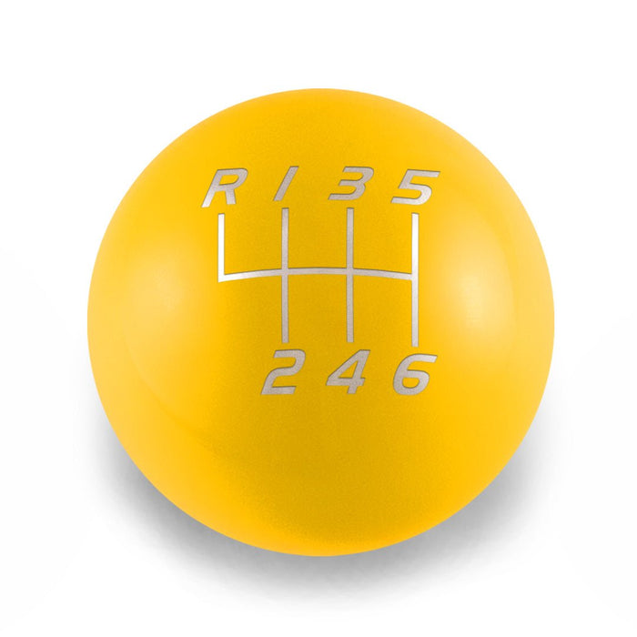 Billetworkz Weighted Shift Knob 6 Speed Velocity Engraving 13 - 21 Subaru BRZ / FR - S / 86 - BW-KNB-BRZ1-VEL6-GYEL-SP - Subimods.com