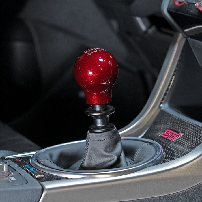 Billetworkz Weighted Shift Knob 6 Speed Velocity Engraving Fits Most Subaru STI Models - BW-KNB-STI-VEL6-CRED-SP - Subimods.com