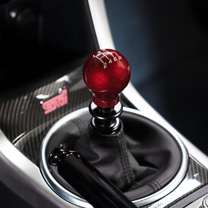 Billetworkz Weighted Shift Knob 6 Speed Velocity Engraving Fits Most Subaru STI Models - BW-KNB-STI-VEL6-CRED-SP - Subimods.com