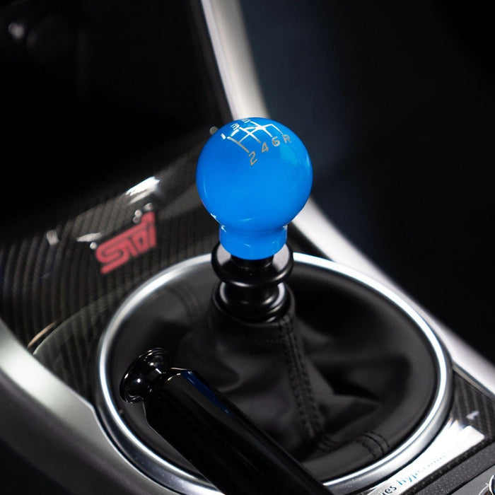 Billetworkz Weighted Shift Knob 6 Speed Velocity Engraving Fits Most Subaru STI Models - BW-KNB-STI-VEL6-HYBL-SP - Subimods.com