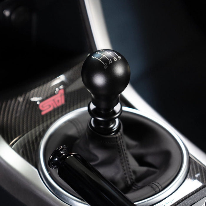 Billetworkz Weighted Shift Knob 6 Speed Velocity Engraving Fits Most Subaru STI Models - BW-KNB-STI-VEL6-MBLK-SP - Subimods.com