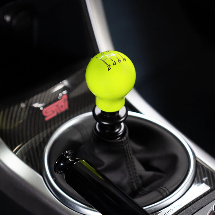 Billetworkz Weighted Shift Knob 6 Speed Velocity Engraving Fits Most Subaru STI Models - BW-KNB-STI-VEL6-NYEL-SP - Subimods.com