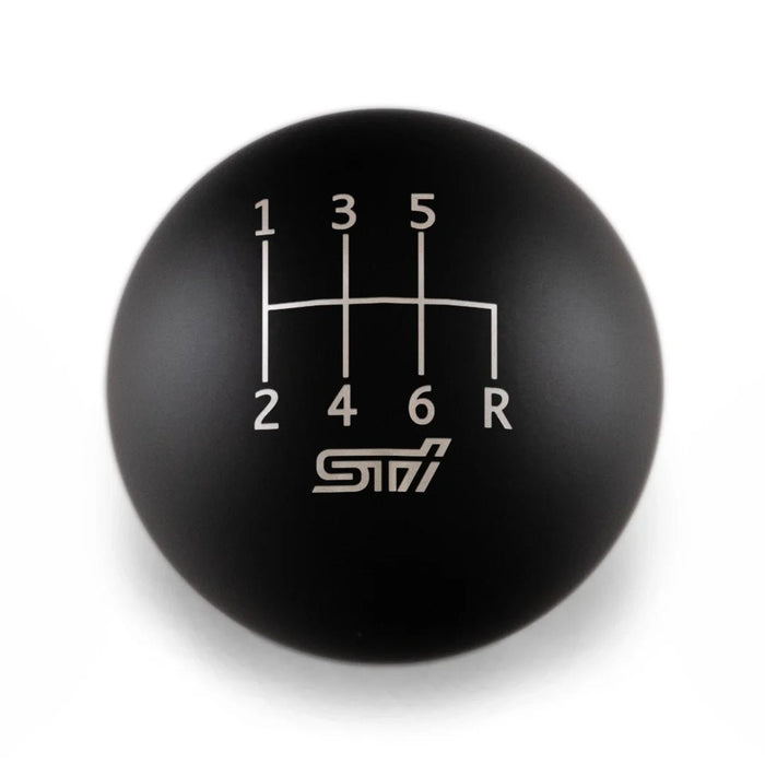 Billetworkz Weighted Shift Knob w/ 6 Speed STI Engraving 2004 - 2021 STI - BW-KNB-STI6-SSTI-MBLK-SP - Subimods.com