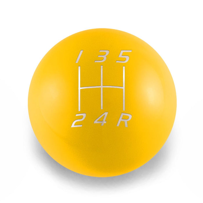 Billetworkz Weighted Stainless Steel Shift Knob 5 Speed Subaru - Velocity Engraving - BW-KNB-SUB5-VEL5-GYEL-SP - Subimods.com