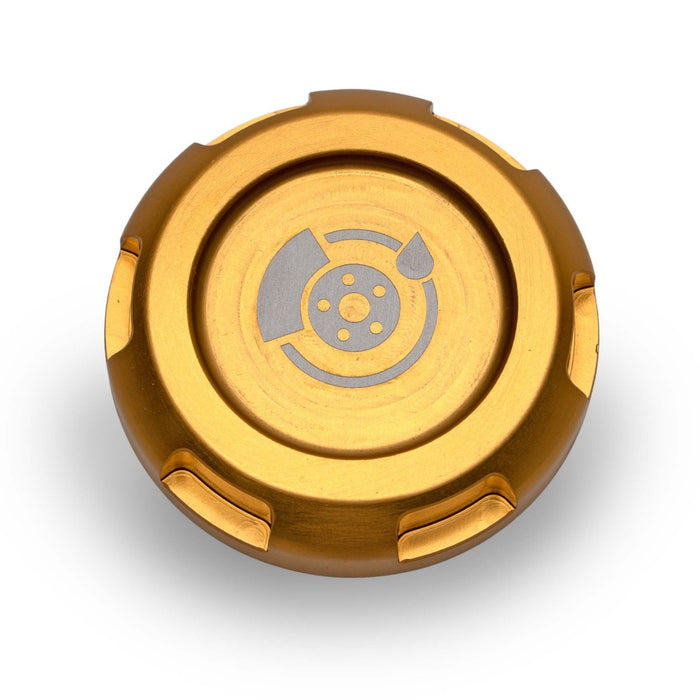 Billetworkz Zero Series Brake Fluid Reservoir Cap w/ Engraving Most Subaru Models - BW-EBCZ-SUB-BRK-GLD-E - Subimods.com