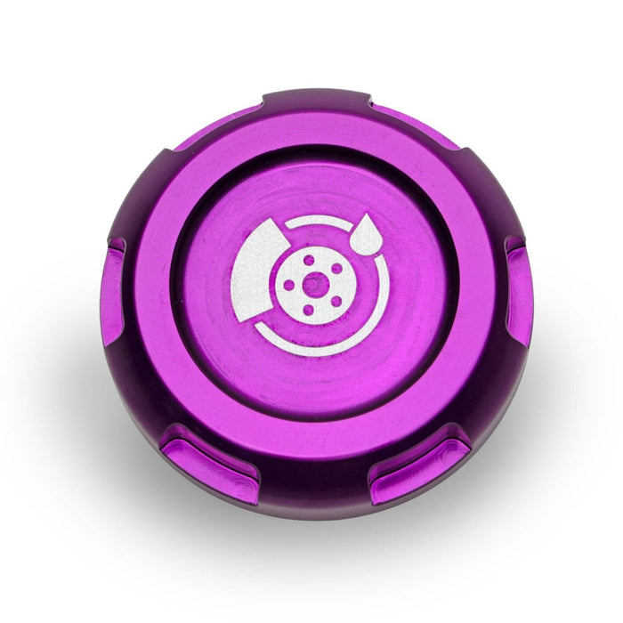 Billetworkz Zero Series Brake Fluid Reservoir Cap w/ Engraving Most Subaru Models - BW-EBCZ-SUB-BRK-PRP-E - Subimods.com