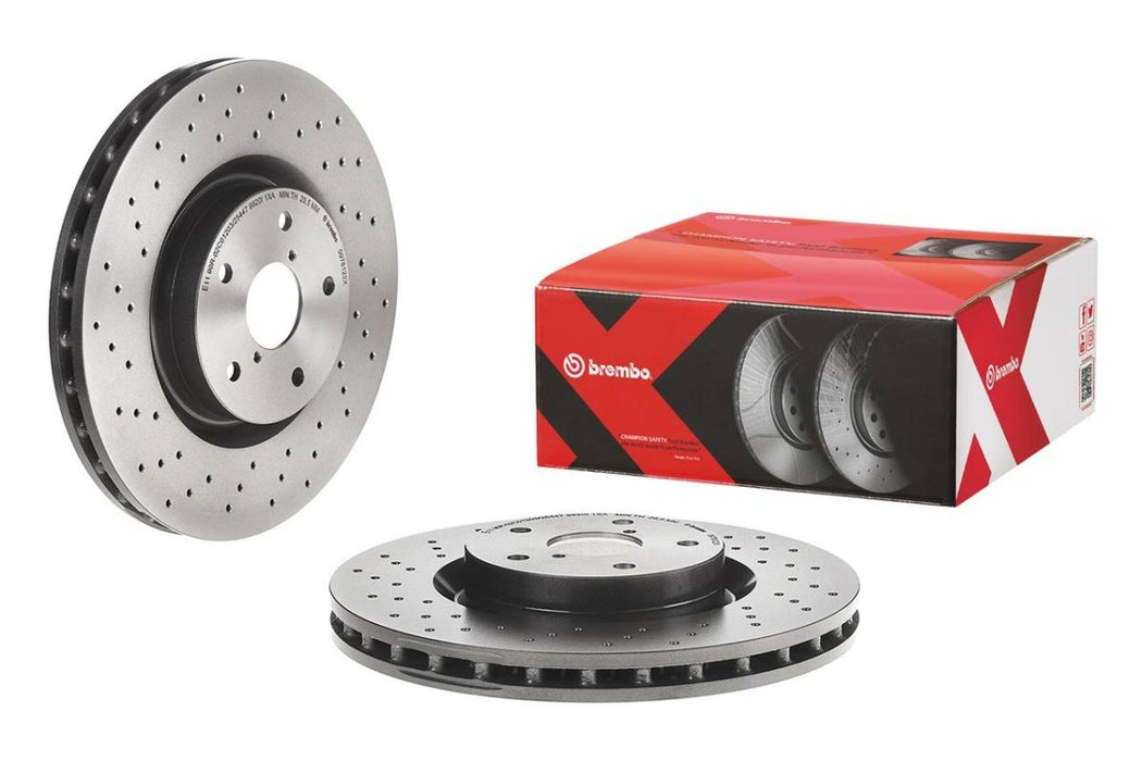 Brembo High Carbon Cast Iron Drilled Front Vented Brake Rotor 2005-2017 STI - 09.7812.2X - Subimods.com