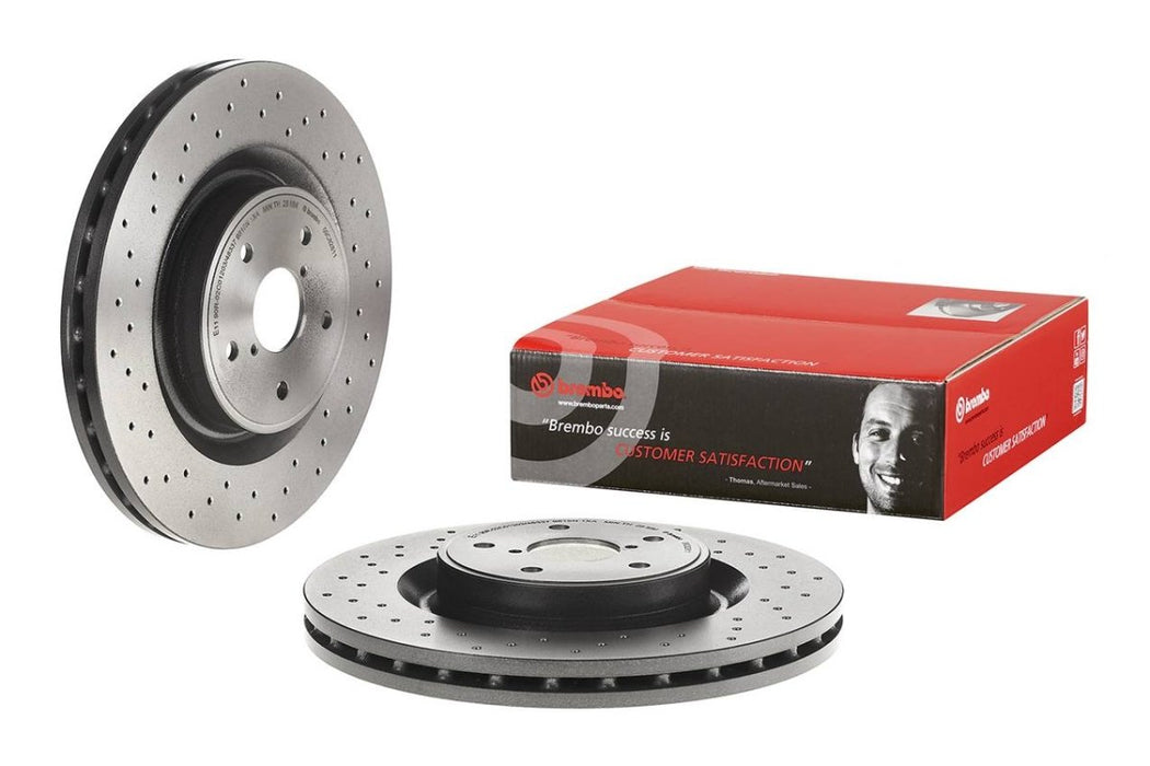 Brembo High Carbon Cast Iron Drilled Front Vented Brake Rotor 2018-2021 STI - 09.C828.11 - Subimods.com