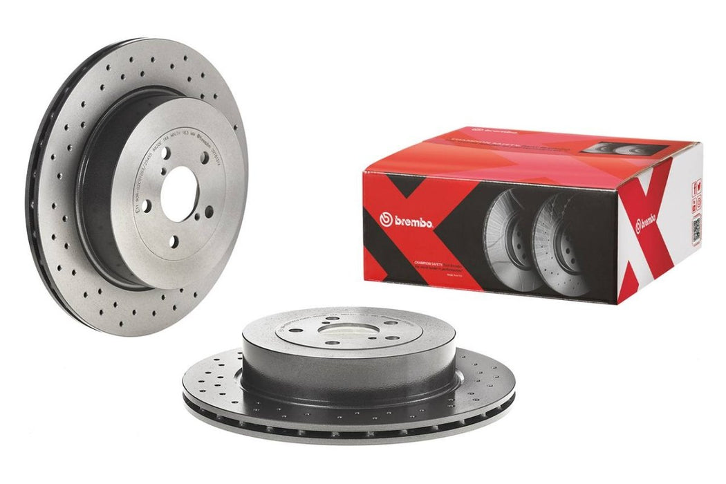 Brembo High Carbon Cast Iron Drilled Rear Vented Brake Rotor 2004 STI - 09.7813.1X - Subimods.com