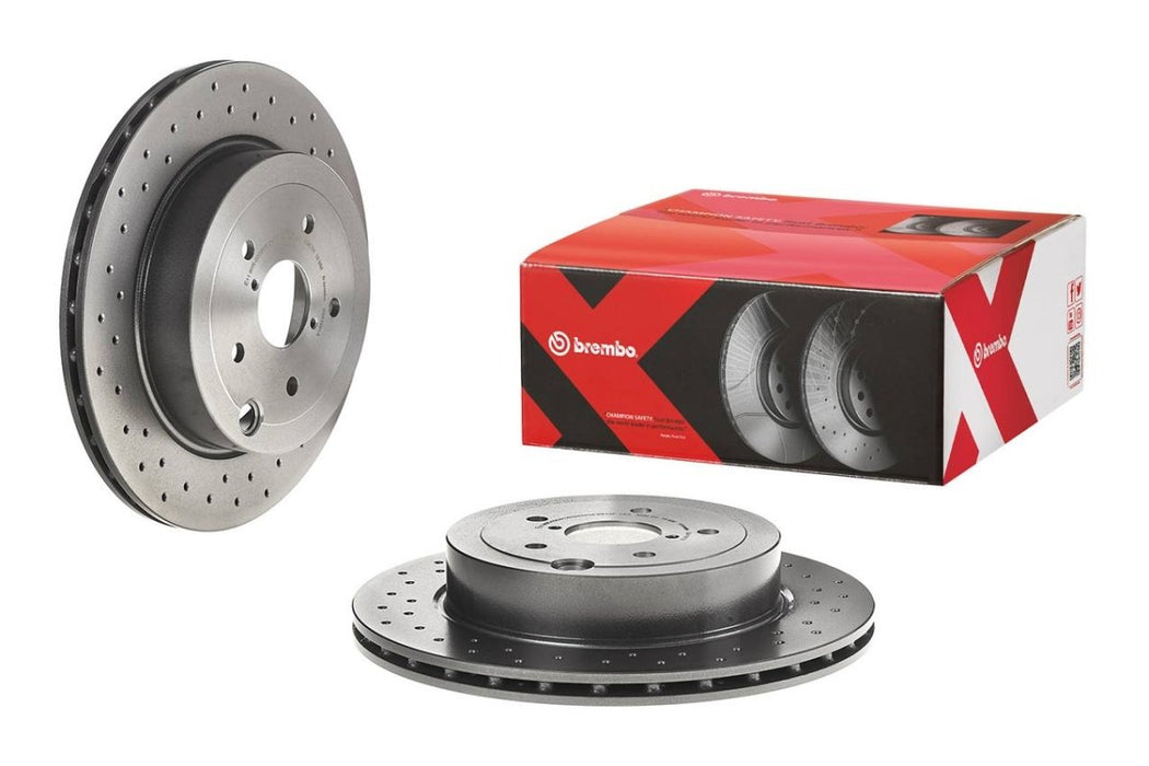 Brembo High Carbon Cast Iron Drilled Rear Vented Brake Rotor 2008-2017 STI - 09.A198.1X - Subimods.com