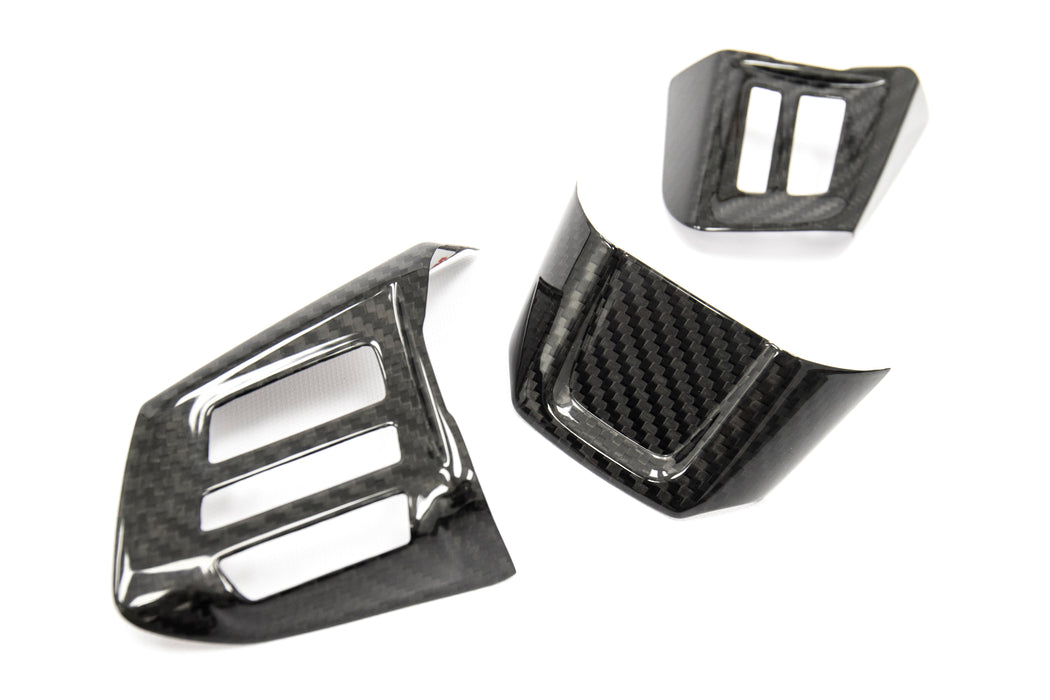 OLM Carbon Fiber Steering Wheel Covers 2015 WRX / STI w/ Manual Transmission