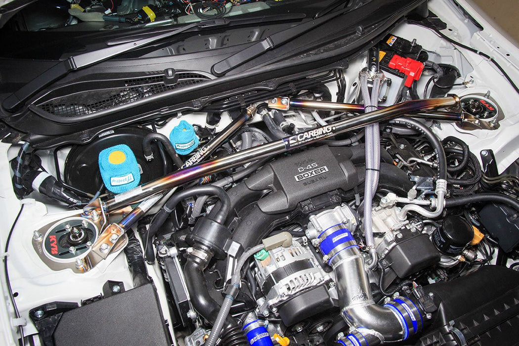 Carbing Front Upper Strut Tower Brace Titanium 2013 - 2024 BRZ / 2013 - 2016 FRS / 2017 - 2021 GT86 / 2022 - 2024 GR86 - 693 - 055 - 2 - Subimods.com