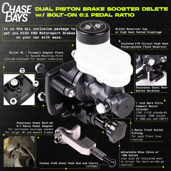 brake pedal ratio Chase Bays Dual Piston Brake Booster Delete for Subaru WRX — Subimods.com