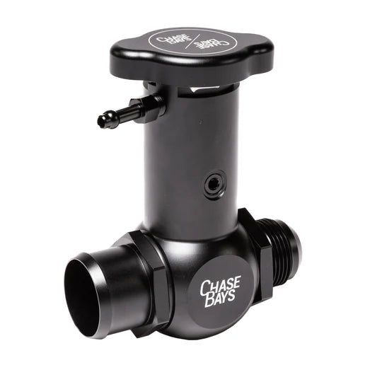 Chase Bays Raised Inline Filler Neck w/ 1.38" Inlet and 1.38" Outlet and Radiator Cap - CB-IFN-138 - Subimods.com