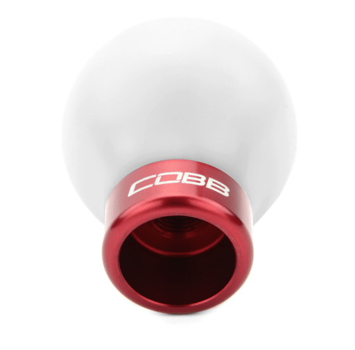 COBB Delrin Shift Knob White w/ Red 6 Speed Subaru Models - 213350 - W - RD - Subimods.com