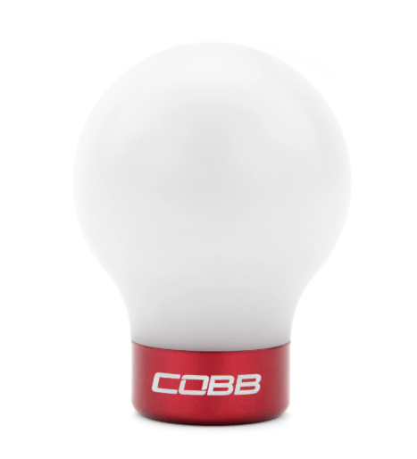 COBB Delrin Shift Knob White w/ Red 6 Speed Subaru Models - 213350 - W - RD - Subimods.com