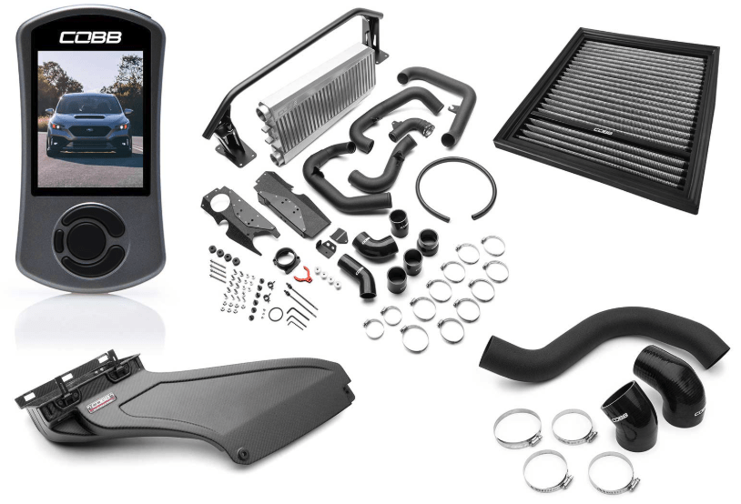 COBB Stage 2 Power Package w/ Silver Front Mount Intercooler and Matte Carbon Fiber Power Scoop 2022 - 2025 WRX MT / 2022 - 2025 WRX CVT - SUB0060020 - SL - FMIC - RMC - Subimods.com