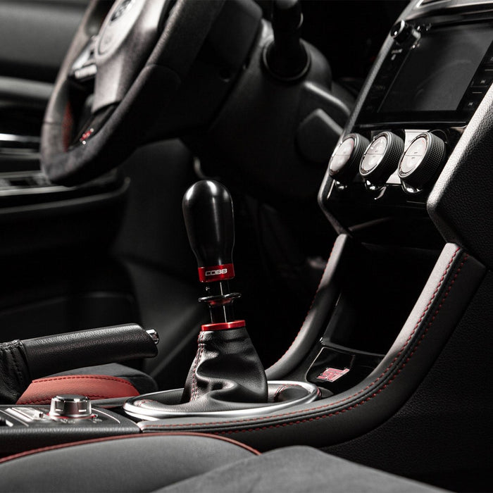 COBB Weighted Tall Shift Knob Black w/ Interchangeable Base 6 Speed Subaru Models - 213370-BK - Subimods.com