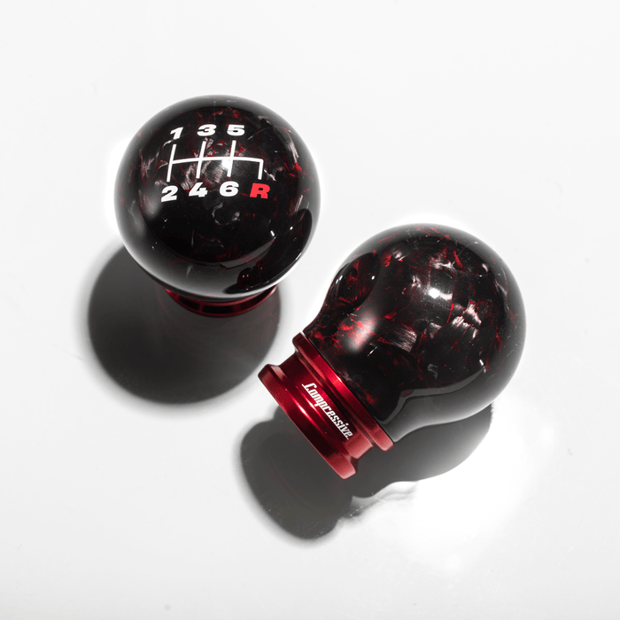 Compressive Tuning Forged Limited Edition Red Carbon Fiber Shift Knob Most Subaru Models - RFCF - KNB - RD - 6R - Subimods.com