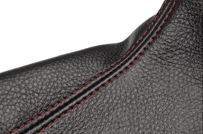 DARKMATTERX Gaucho Leather Shift Boot Black w/ Red Stitching 2022 - 2024 WRX - SSB - 022 - LEA - RED - Subimods.com
