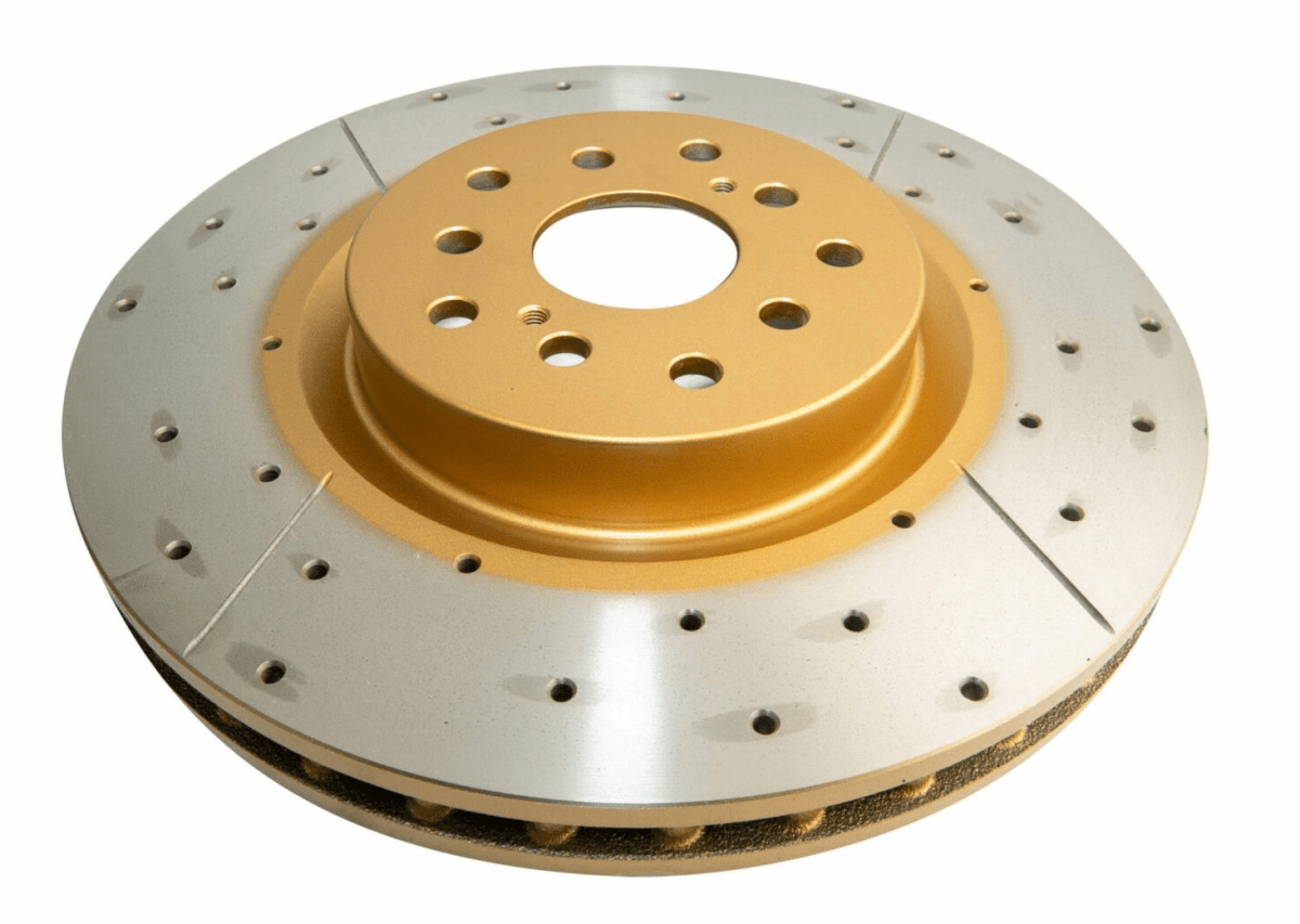 DBA Street Series Drilled and Slotted Front Rotor for STI / — Subimods.com