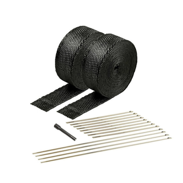 DEI Exhaust Wrap Kit Black Titanium 2 Inches Wide X 100 Feet Long w/ Locking Ties and Locking Tie Tool - 10073 - Subimods.com