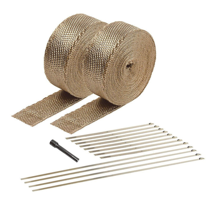 DEI Titanium Exhaust Wrap Kit 2 Inches Wide X 100 Feet Long w/ Stainless Steel Locking Ties and Locking Tie Tool - 10095 - Subimods.com