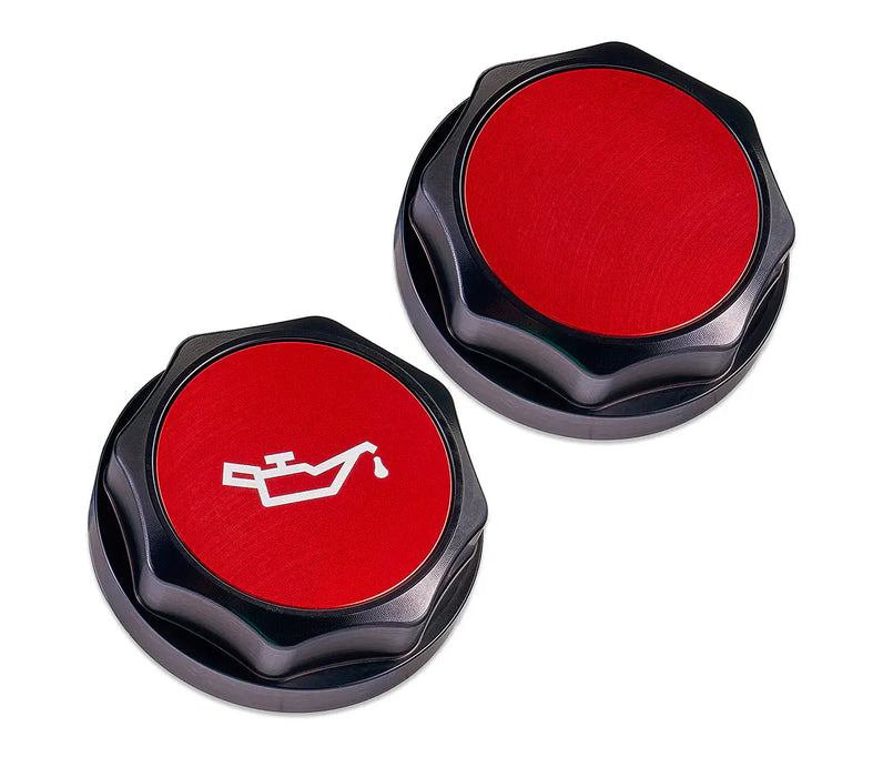 IAG Performance Revolve Engine Bay Dress Up Cap Kit Black w/ Red Accent 2002-2007 WRX / 2004-2007 STI / 2004-2008 Forester XT