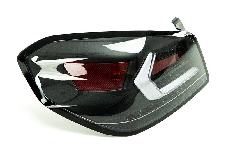 OLM Evolution Tail Lights Clear Lens, Black Base, White Bar 2015-2021 WRX / STI