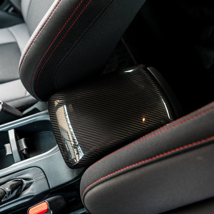 Driven Media Carbon Fiber Armrest Cover 2022 - 2026 WRX - DRVN-1016-G - Subimods.com
