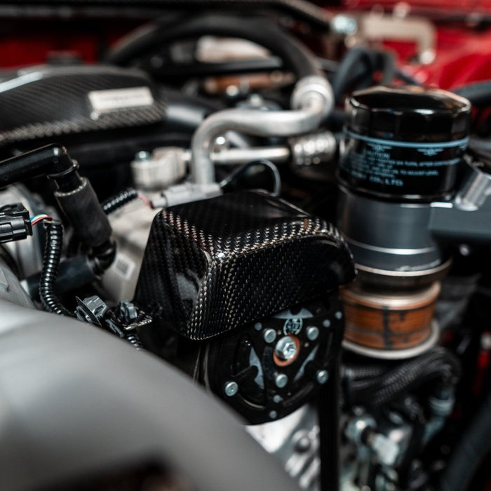Driven Media Carbon Fiber Belt Pulley Cover Pair 2022-2026 BRZ / 2022-2026 GR86 - DRVN-0036-G - Subimods.com