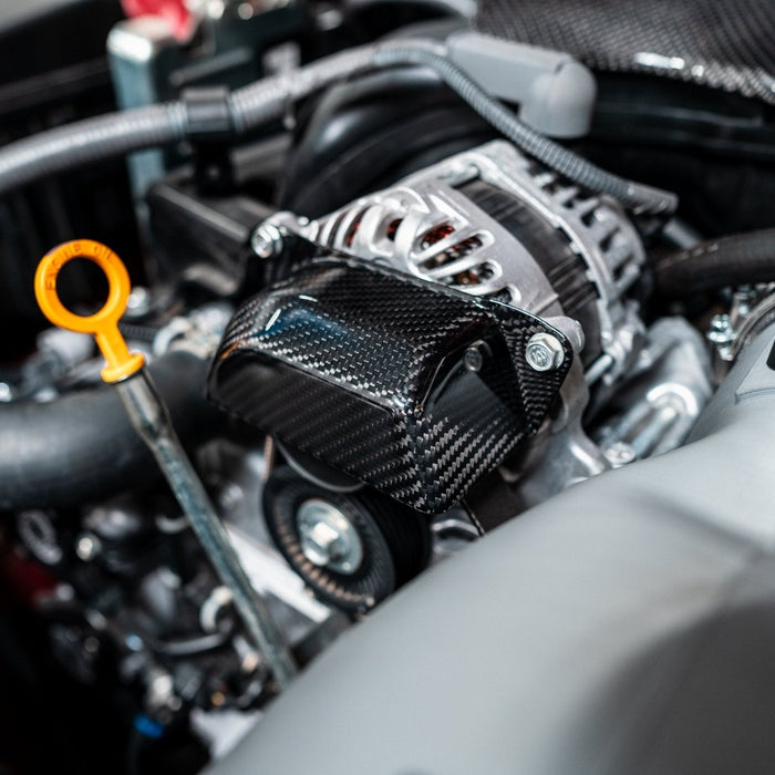 Driven Media Carbon Fiber Belt Pulley Cover Pair 2022-2026 BRZ / 2022-2026 GR86 - DRVN-0036-G - Subimods.com