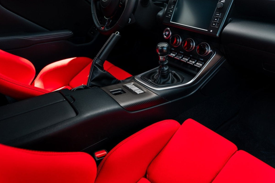 Driven Media Carbon Fiber Center Console Cover 2022-2026 BRZ / 2022-2026 GR86 - DRVN-0008-G - Subimods.com