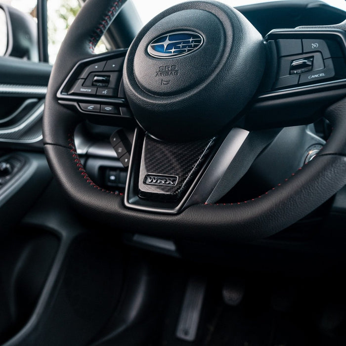 Driven Media Carbon Fiber Lower Steering Wheel Trim 2022-2026 WRX - DRVN-1002-G - Subimods.com