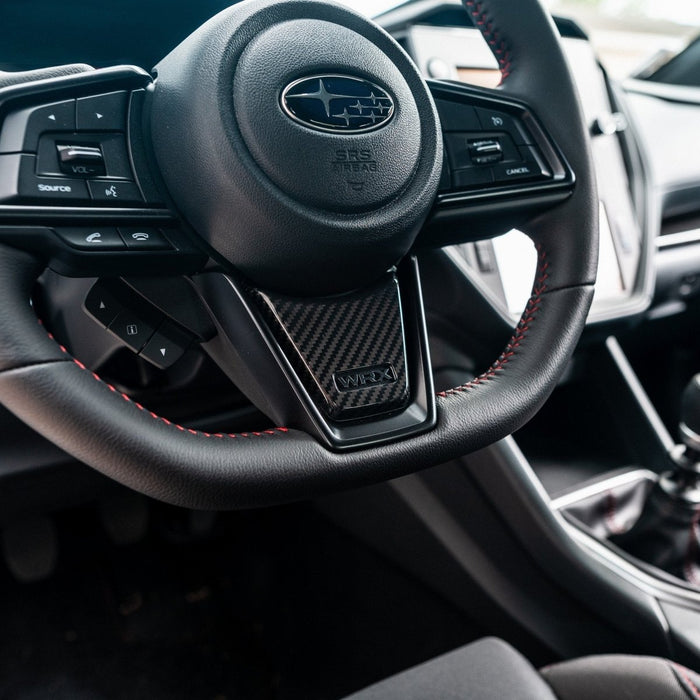 Driven Media Carbon Fiber Lower Steering Wheel Trim 2022-2026 WRX - DRVN-1002-G - Subimods.com