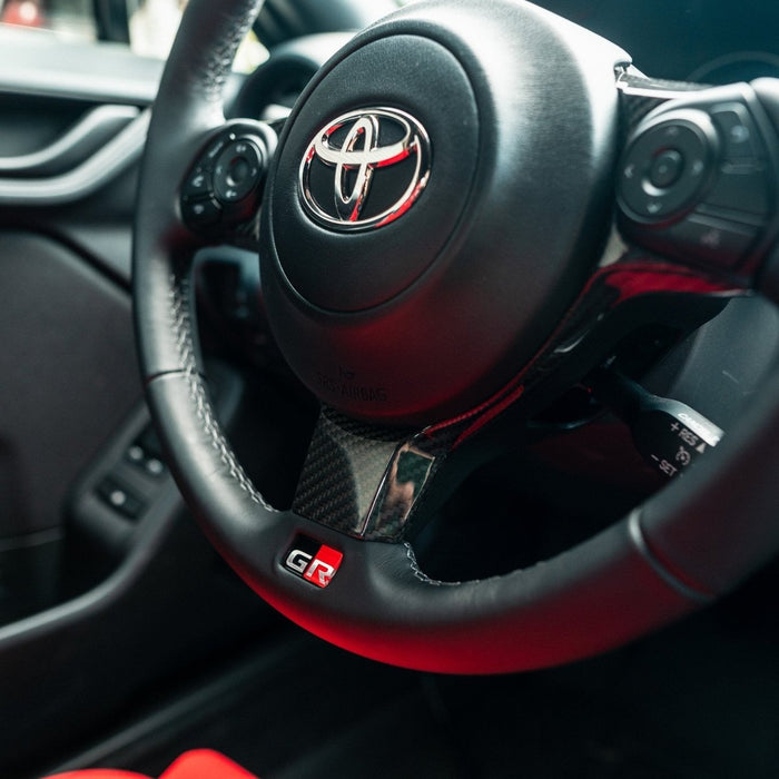 Driven Media Carbon Fiber Steering Wheel Trim 2022-2026 BRZ / 2022-2026 GR86 - DRVN-0009-G - Subimods.com