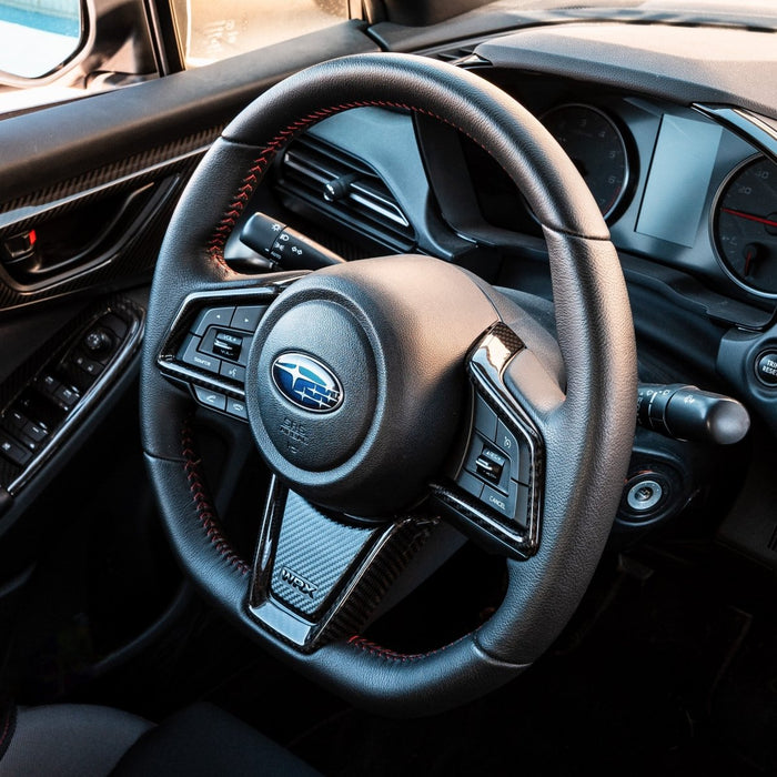 Driven Media Carbon Fiber Steering Wheel Trim 2022-2026 WRX - DRVN-1003-G - Subimods.com